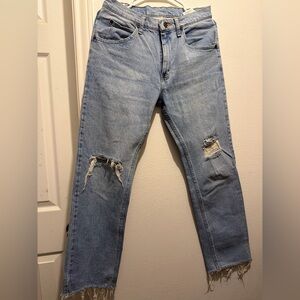 Wrangler Men's Light Blue Ripped Jeans